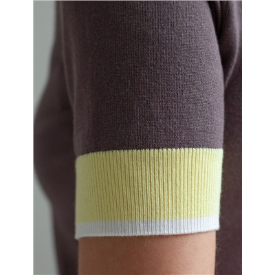 Джемпер с V-вырезом с коротким рукавом из вискозы