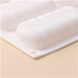 Форма для муссовых десертов и выпечки KONFINETTA «Корде», 30×17.5×2 см, 9 ячеек (9×4.5 см), силикон, белая