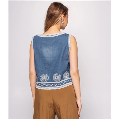 Джинсовый жилет #КТ812 (9), синий