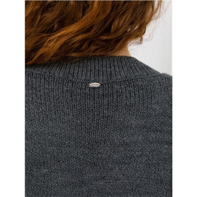 Жилет вязаный тёмно-серый