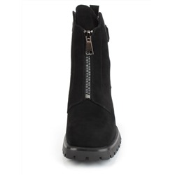 04-M3-L855 BLACK Ботильоны зимние женские (натуральная замша, натуральный мех)