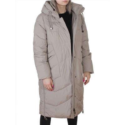 8806 GRAY/BEIGE Пальто зимнее женское (150 гр. холлофайбер)