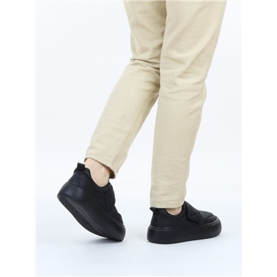 03-YH462-3 BLACK Полуботинки спортивные демисезонные женские (натуральная кожа)