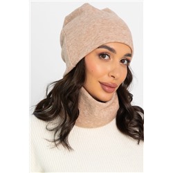 Комплект шапка шестиклинка и снуд (бежевый) ШШС3-23М