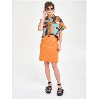 Блуза с разноцветным принтом