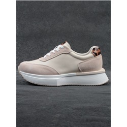 03-YG497-2 BEIGE Кроссовки женские (натуральная кожа)