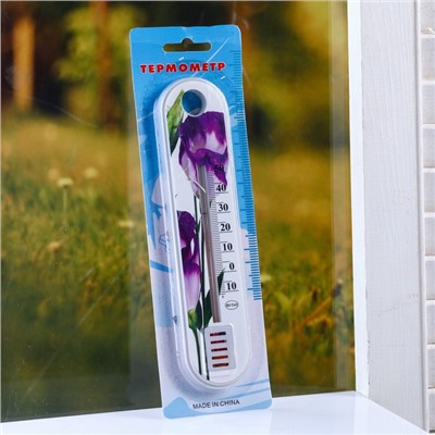 Пластиковый термометр комнатный «Цветок», в блистере, от -10 до +50, МИКС