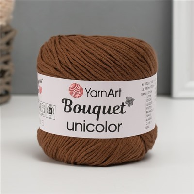 Пряжа для вязания спицами, крючком YarnArt, Bouquet Unicolor, 100% хлопок, 200 м/100 г, (3207 шоколад)