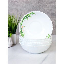 Набор суповых тарелок 6 штук 480 мл 155 мм / TW-60XN (6773) Бамбук с орхидеей