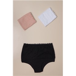 Женские кружевные трусы с высокой посадкой 3шт. Happyfox