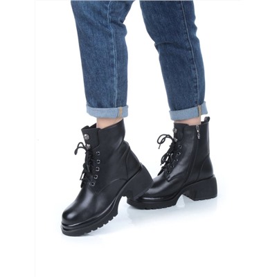 04-M3-H207 BLACK Ботинки зимние женские (натуральная кожа, натуральный мех)