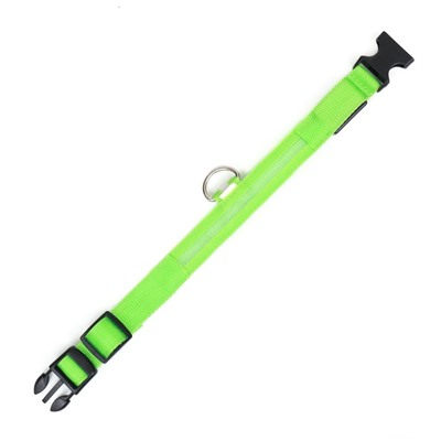 Ошейник с подсветкой, зарядка от USB, размер L, ОШ 41-52 см, 3 режима, зелёный