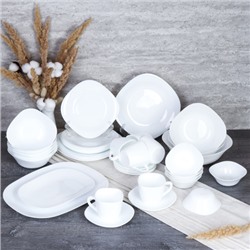 Столовый набор 41 предмет квадратный / GRAY-SQ41FBX220 (WHITE) /уп 1/