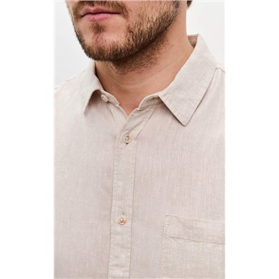 Рубашка к/р лен F111-0451 beige
