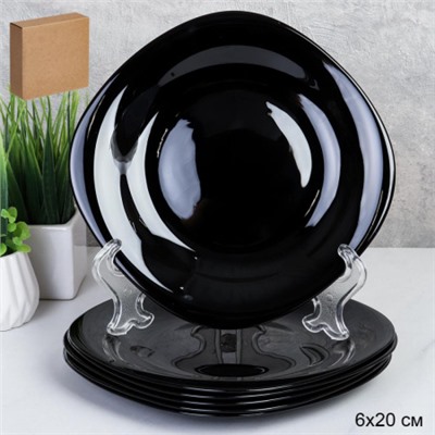 Набор тарелок квадратных 6 штук 200 мм черный  BNFP85T (Black) /8/
