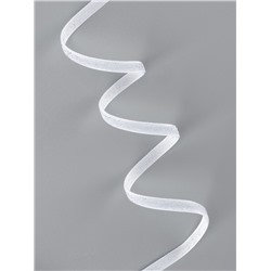 Лента бархатная, с серебряным люрексом, 6 мм, 18±1 м, белая №01