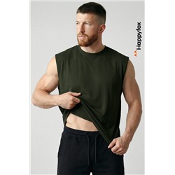 Мужская футболка оверсайз без рукавов Happyfox