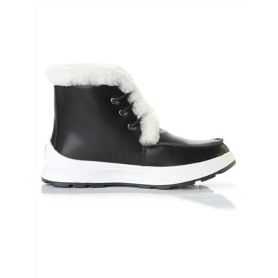 11-P5 BLACK Ботинки зимние женские (натуральная кожа, нат. мех и шерсть)