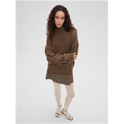 Свитер свободного кроя, кофейный