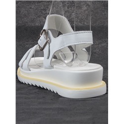 08-PEXL76-1 WHITE Босоножки женские (натуральная кожа)