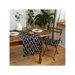 Подушка на стул «Этель» Succulents, 42×42 см, чёрная