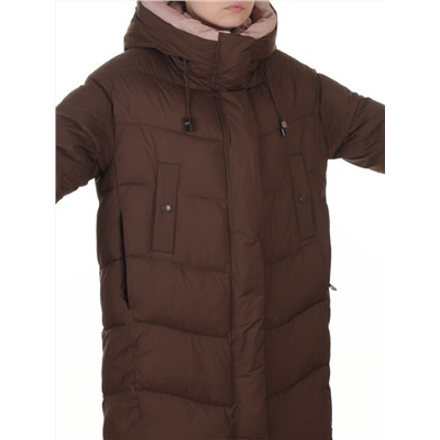 8867 BROWN Пальто зимнее женское (200 гр. холлофайбер)