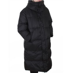 3063 BLACK Пальто пуховое женское оверсайз (утиный пух)