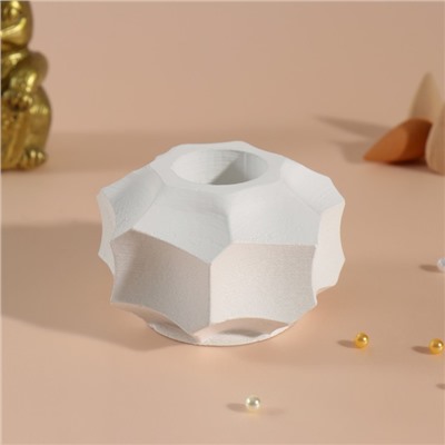 Подставка для благовоний, конусов «Грани», белый 7.5×7.5×5 см,