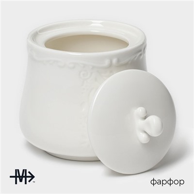 Сахарница Magistro Kingdom, 250 мл, фарфор, белая