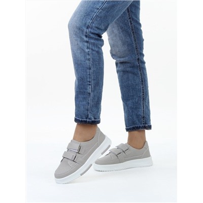 03-C138-3A GRAY Полуботинки спортивные женские (натуральная кожа)