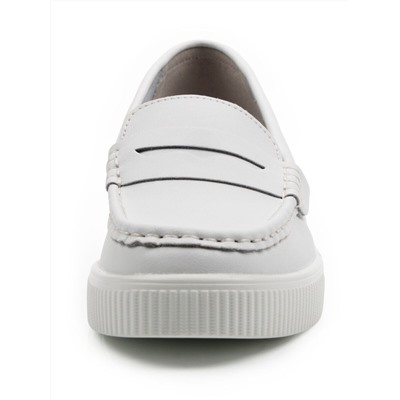 03-YD122-3 WHITE Лоферы женские (натуральная кожа)