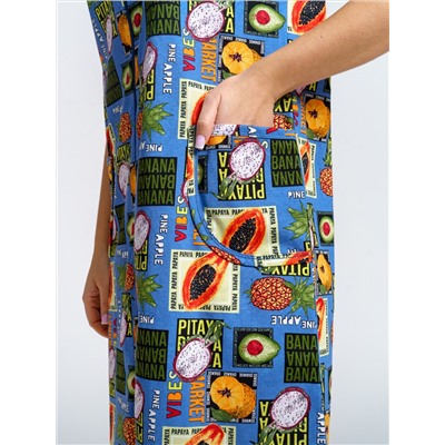 924 Халат "Тропики/голубой"