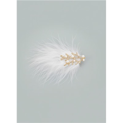 Зажим для волос QF «Милица», набор 2 шт., 11×7 см, белый