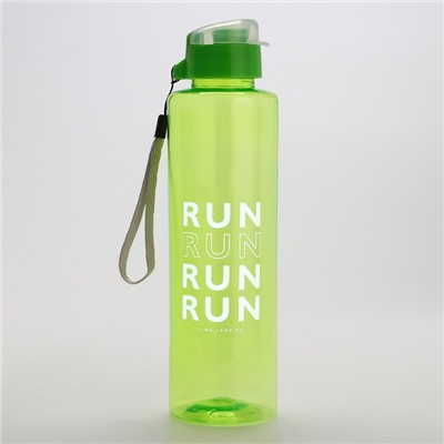 Бутылка для воды RUN, 600 мл, зелёная