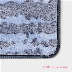 Коврики для ванной и туалета Доляна «Блик», 2 шт.: 40×50 см, 50×80 см, синие