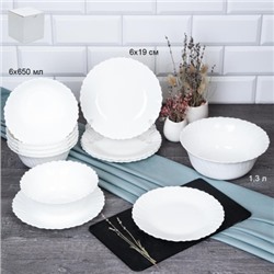 Столовый набор 13 предметов  Тюльпан белый L  13 LHK680 (WHITE) (уп 2)