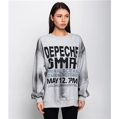 Свитшот #КТ6272, серый меланж