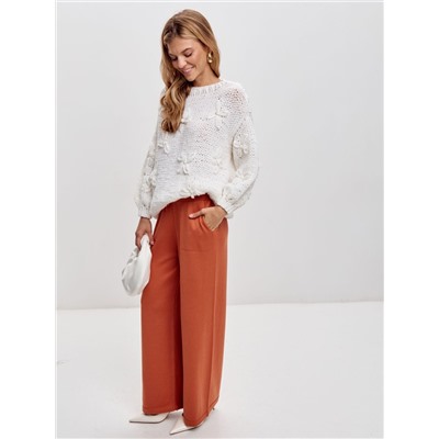 Брюки палаццо с карманами, Терракот