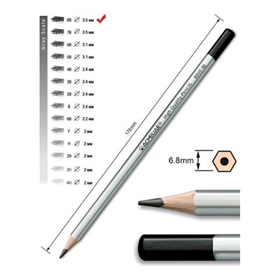 Карандаш чернографитный ACMELIAE 8B, 12 шт.