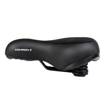 Седло велосипедное комфортное COMIRON TOKYO C012 265x220, Технологии: ED, MEMORY FOAM, Верх: PU с пресс. принтом, Цвет: Чёрный+Синий/ АКЦИЯ /уп 20/
