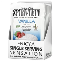 NaturesPlus, Spiru-Tein, энергетическая добавка с высоким содержанием протеина, со вкусом ванили, 8 пакетиков по 34 г (1,2 унции)