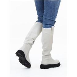 02-E39B-53R MILK Сапоги демисезонные женские (натуральная кожа)