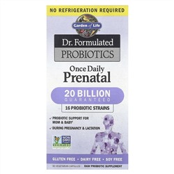Garden of Life, Dr. Formulated, пробиотики, для приема один раз в день во время беременности (хранение в холодильнике не требуется), 30 вегетарианских капсул