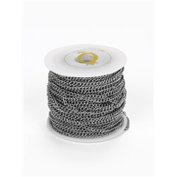 Цепочка железная без карабина на бобине, 0.11×0.11×0.1 см, L=10 м, сердце, цвет серебро