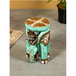 Табурет «Слон», 17×17×30 см, дерево, бирюзовый