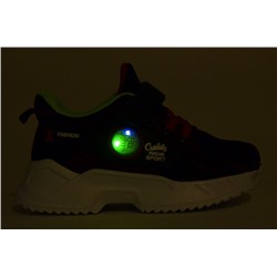 Мышонок M6106-2-2 Кроссовки детские чер текстиль с подсветкой