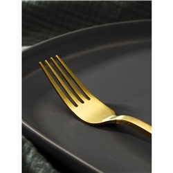 Вилка столовая из нержавеющей стали Magistro «Оску стандарт», длина 19.5 см, цвет золотой