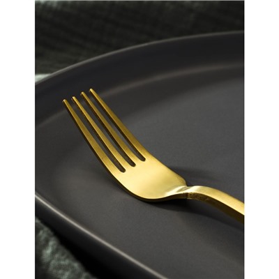 Вилка столовая из нержавеющей стали Magistro «Оску стандарт», длина 19.5 см, цвет золотой