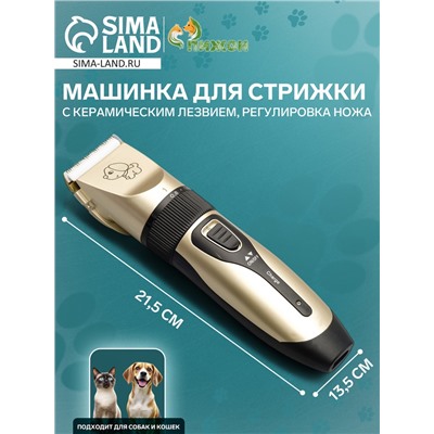 Машинка для стрижки с керамическим лезвием, регулировка ножа, USB-зарядка