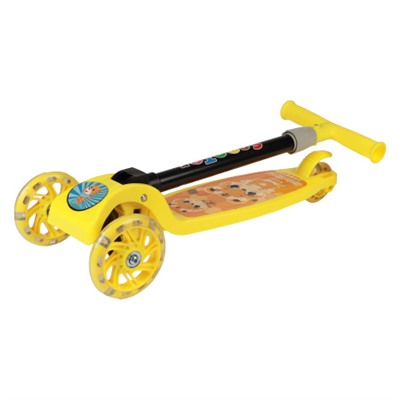 Самокат 3-х колесный SCOOTER Тигрёнок / 603 /уп 12/ жёлтый